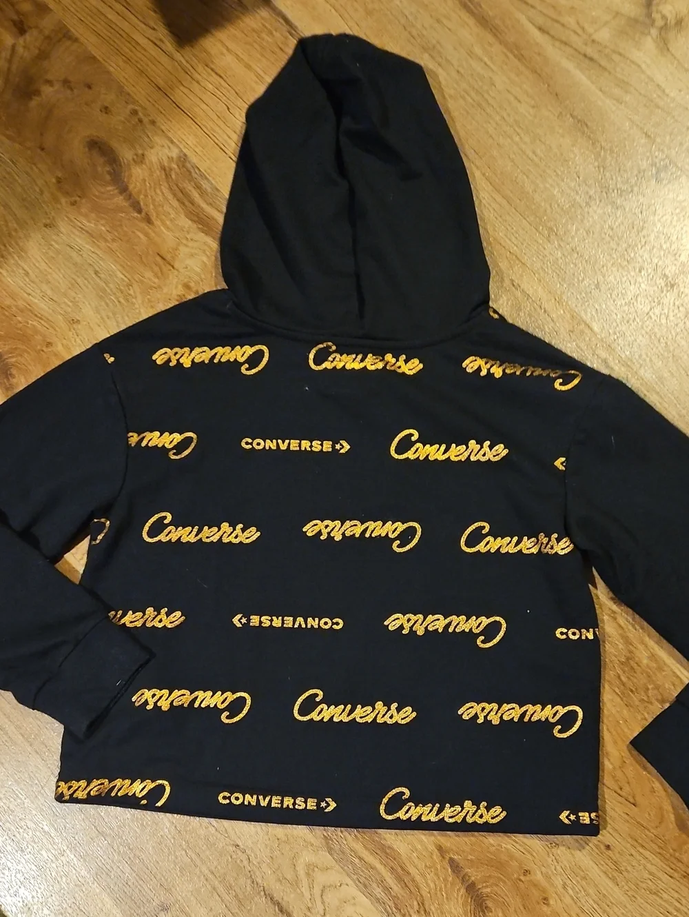 Girls Converse Black Hoodie Size Medium